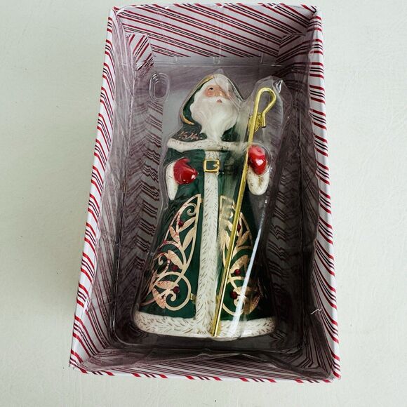 Hallmark Keepsake Ornament Festive Santa 2016 Christmas Porcelain Metal New - Picture 4 of 7